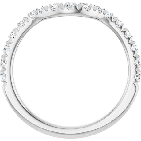 14K White Gold 3/8 CTW Lab-Grown Diamond Contour Band
