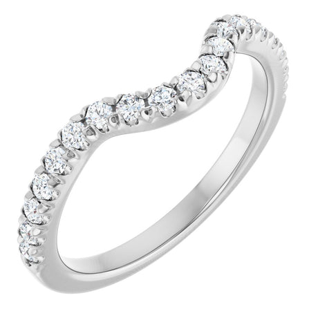 14K White Gold 3/8 CTW Natural Diamond Contour Band