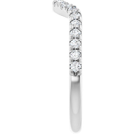 14K White Gold 3/8 CTW Natural Diamond Contour Band