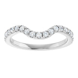14K White Gold 3/8 CTW Natural Diamond Contour Band