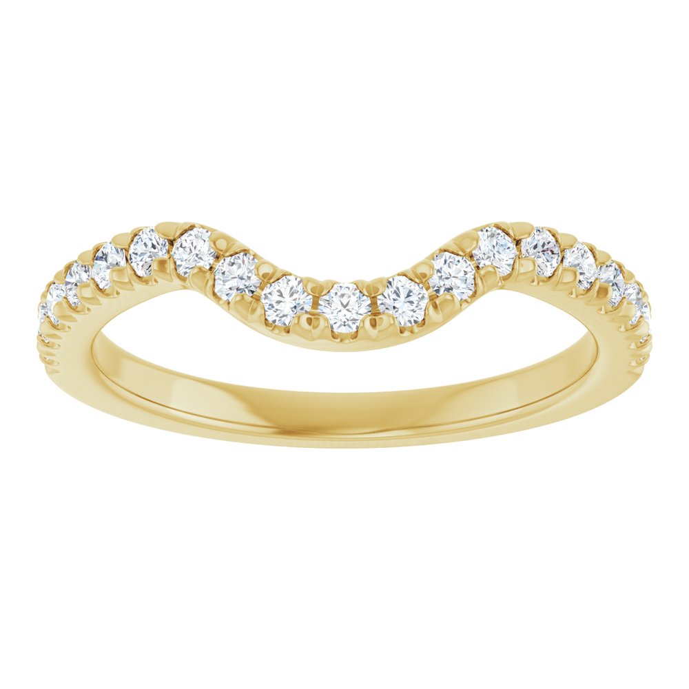 14K Yellow Gold 3/8 CTW Natural Diamond Contour Band