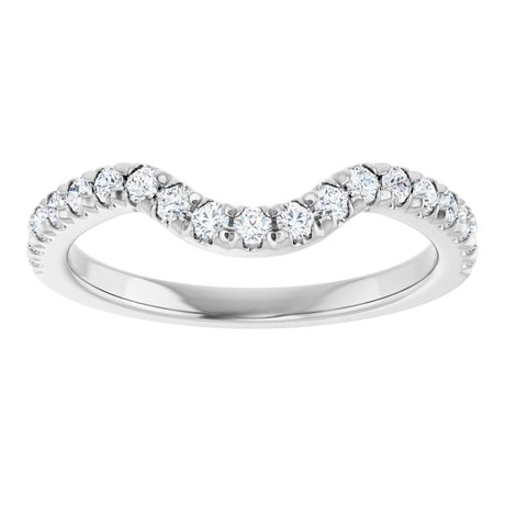 14K White Gold 3/8 CTW Lab-Grown Diamond Contour Band