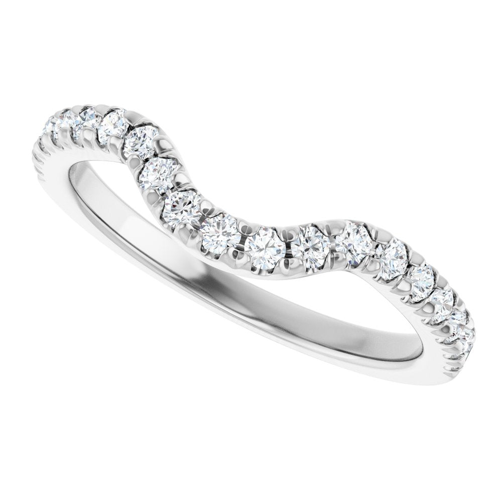 14K White Gold 3/8 CTW Natural Diamond Contour Band