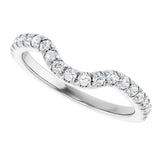 14K White Gold 3/8 CTW Natural Diamond Contour Band