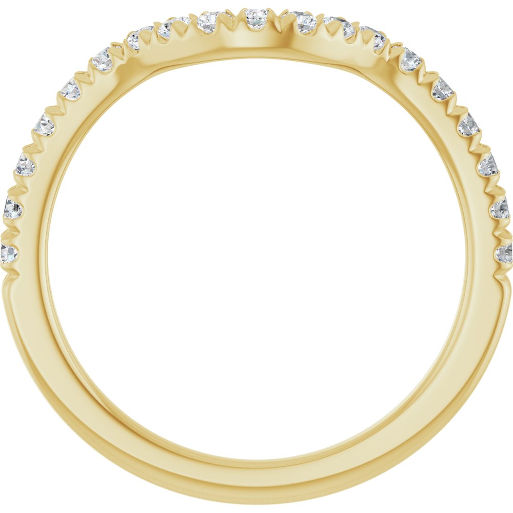 14K Yellow Gold 3/8 CTW Natural Diamond Contour Band