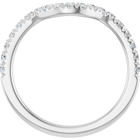 14K White Gold 3/8 CTW Natural Diamond Contour Band
