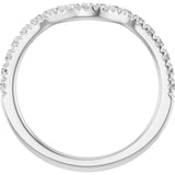 14K White Gold 3/8 CTW Natural Diamond Contour Band