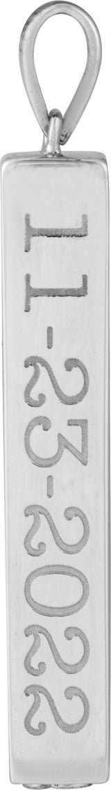 Sterling Silver Ash Holder Bar Pendant
