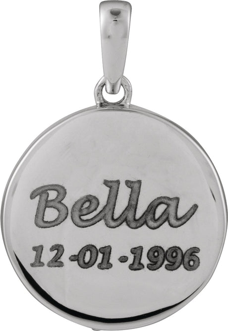 Sterling Silver Paw Print Ash Holder Pendant