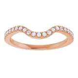 14K Rose Gold 1/5 CTW Natural Diamond Contour Band