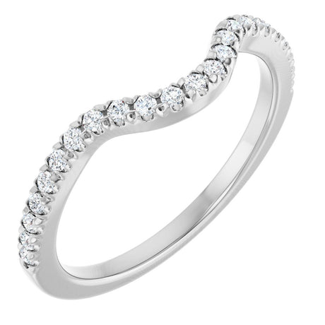 14K White Gold 1/5 CTW Natural Diamond Contour Band