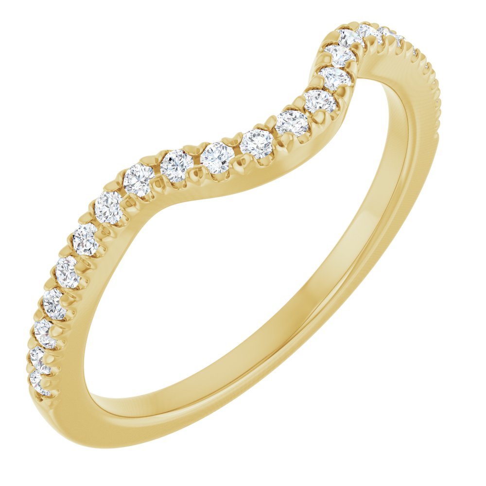 14K Yellow Gold 1/5 CTW Lab-Grown Diamond Contour Band