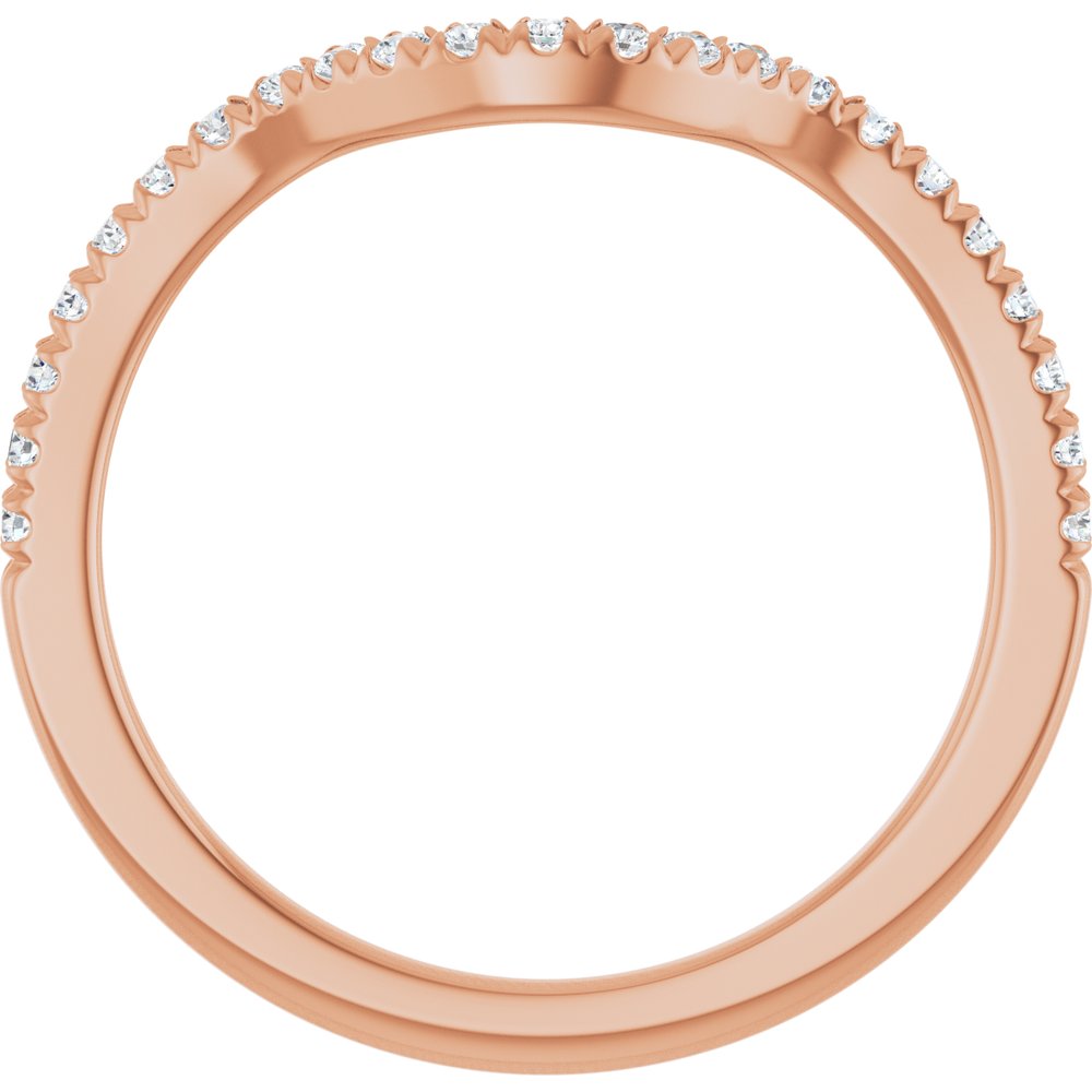 14K Rose Gold 1/5 CTW Natural Diamond Contour Band