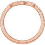 14K Rose Gold 1/5 CTW Natural Diamond Contour Band