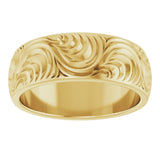 14K Yellow Gold 7 mm Scroll Comfort-Fit Band Size 9