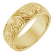 14K Yellow Gold 7 mm Scroll Comfort-Fit Band Size 9