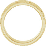 14K Yellow Gold 7 mm Scroll Comfort-Fit Band Size 9
