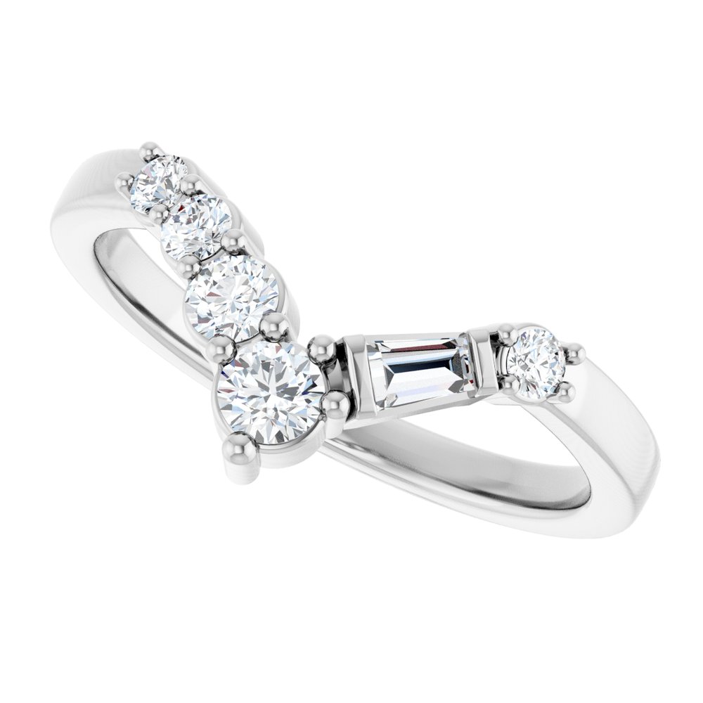 14K White Gold 1/3 CTW Lab-Grown Diamond Contour Band