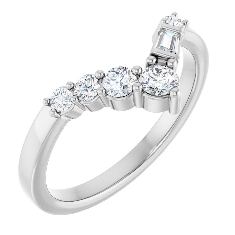 14K White Gold 1/3 CTW Lab-Grown Diamond Contour Band