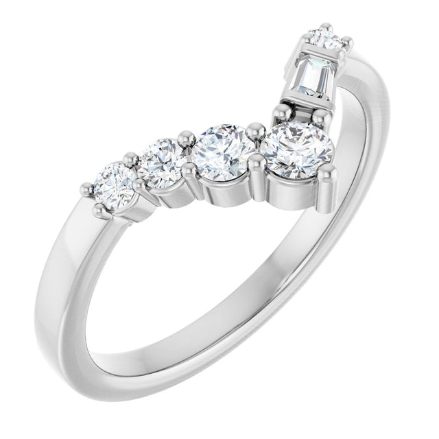 14K White Gold 1/3 CTW Lab-Grown Diamond Contour Band