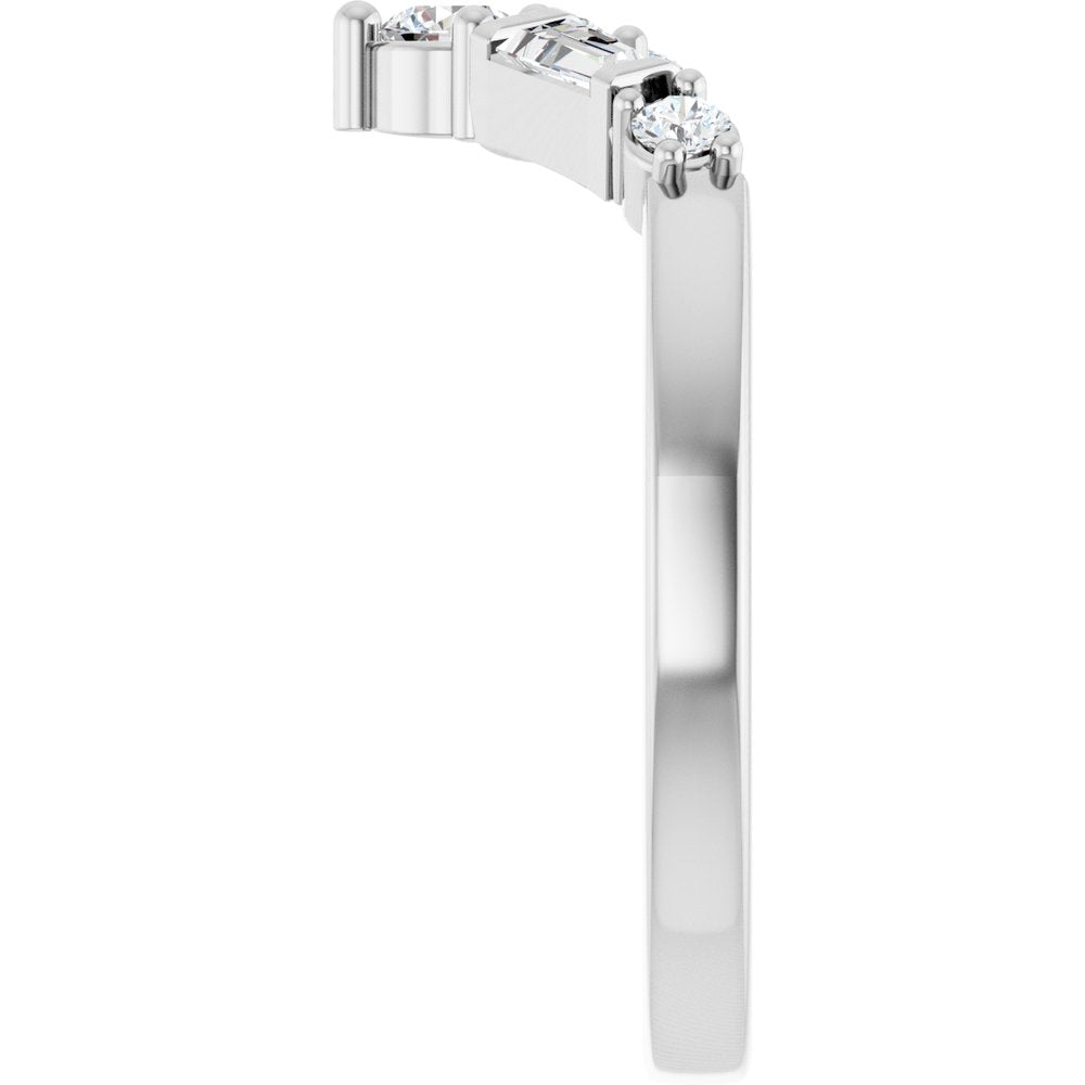 14K White Gold 1/3 CTW Lab-Grown Diamond Contour Band