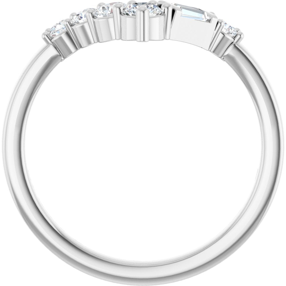 14K White Gold 1/3 CTW Lab-Grown Diamond Contour Band