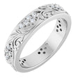14K White Gold 1/2 CTW Natural Diamond Floral Band