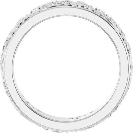 14K White Gold 1/2 CTW Natural Diamond Floral Band