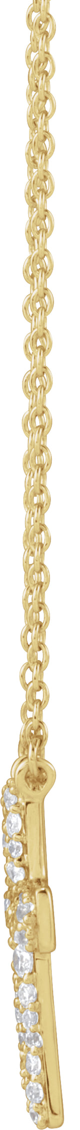 14K Yellow Gold 3/8 CTW Natural Diamond Cross 18" Necklace