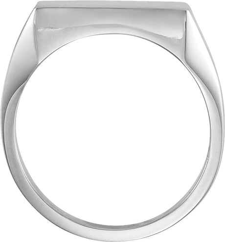 14K White Gold 16 mm Square Signet Ring