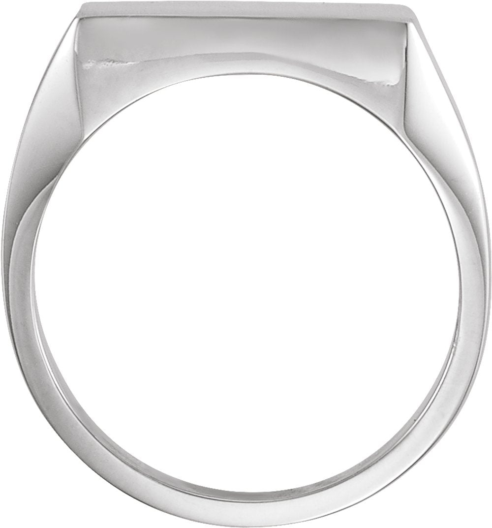 14K White Gold 16 mm Square Signet Ring