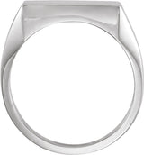 14K White Gold 16 mm Square Signet Ring