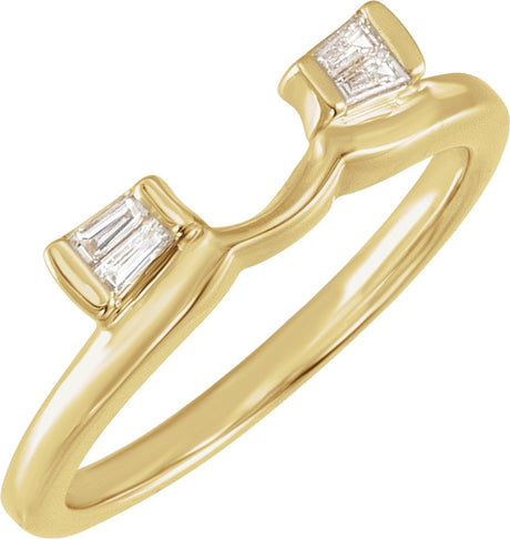 14K Yellow 1/10 CTW Natural Diamond Wrap-Style Enhancer Ring  