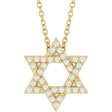 14K Yellow Gold 1/6 CTW Natural Diamond Star of David 16-18" Necklace