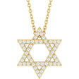 14K Yellow Gold 1/5 CTW Natural Diamond Star of David 16-18" Necklace