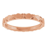 18K Rose Gold 2.5 mm Diamond Faceted Band Size 6