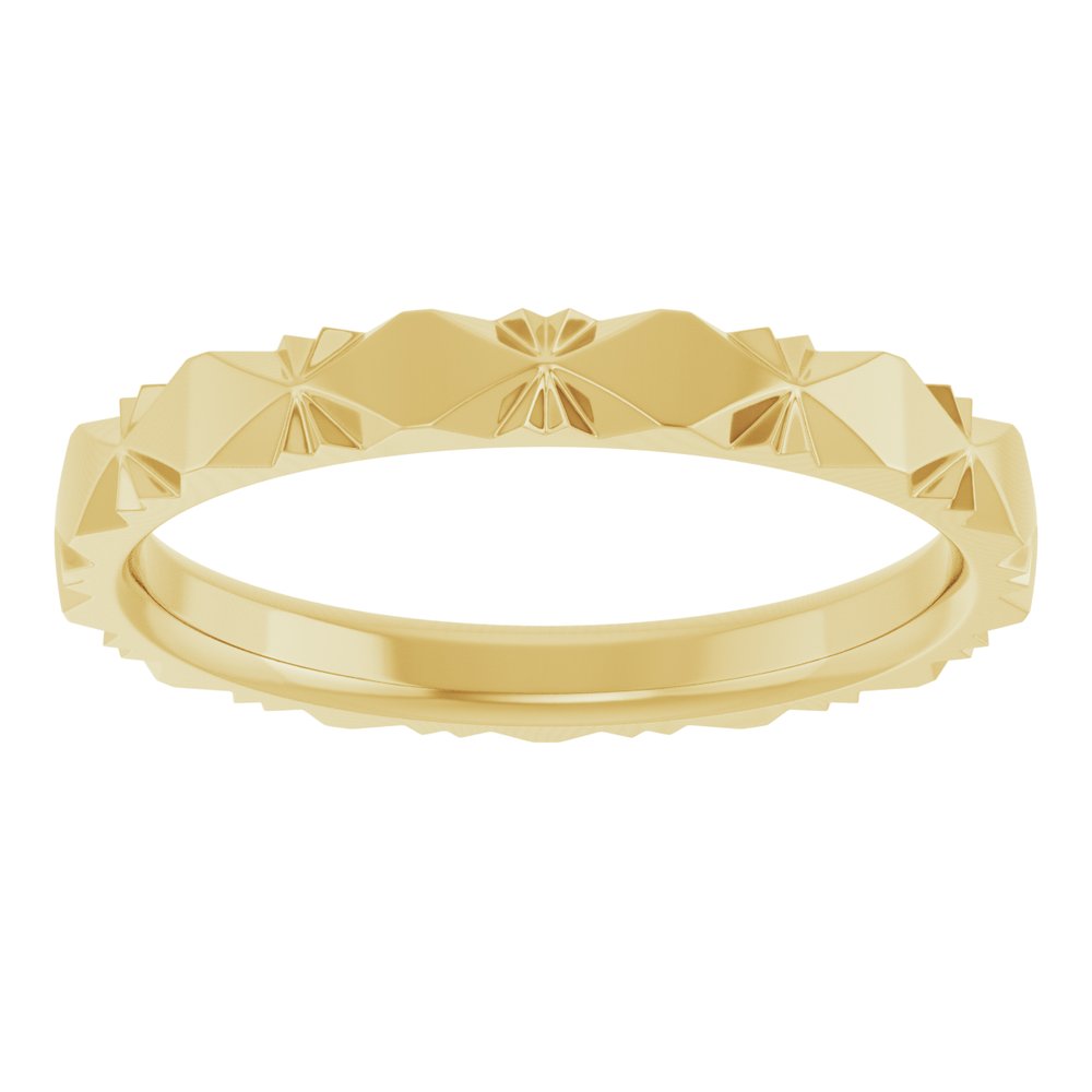14K Yellow Gold 2.5 mm Diamond Faceted Band Size 4