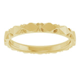 14K Yellow Gold 2.5 mm Diamond Faceted Band Size 4