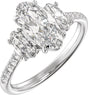 14K White Gold 2 3/4 CTW Lab-Grown Diamond Three-Stone Engagement Ring