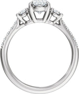 14K White Gold 2 3/4 CTW Lab-Grown Diamond Three-Stone Engagement Ring