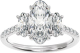 14K White Gold 2 3/4 CTW Lab-Grown Diamond Three-Stone Engagement Ring