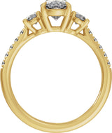 14K Yellow Gold 2 3/4 CTW Lab-Grown Diamond Three-Stone Engagement Ring