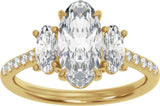14K Yellow Gold 2 3/4 CTW Lab-Grown Diamond Three-Stone Engagement Ring