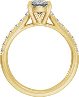 14K Yellow Gold 12.1x6.05 mm Oval 2 1/3 CTW Lab-Grown Diamond Engagement Ring