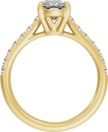 14K Yellow Gold 12.1x6.05 mm Oval 2 1/3 CTW Lab-Grown Diamond Engagement Ring