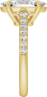 14K Yellow Gold 12.1x6.05 mm Oval 2 1/3 CTW Lab-Grown Diamond Engagement Ring