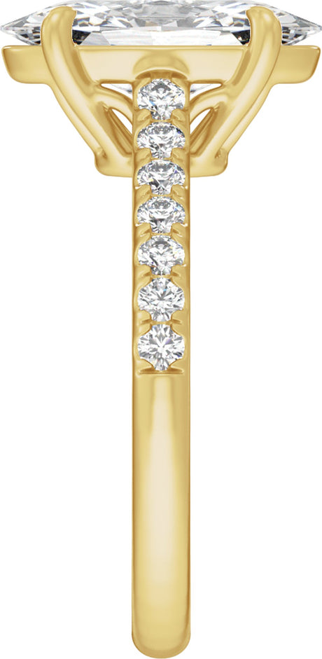 14K Yellow Gold 12.1x6.05 mm Oval 2 1/3 CTW Lab-Grown Diamond Engagement Ring