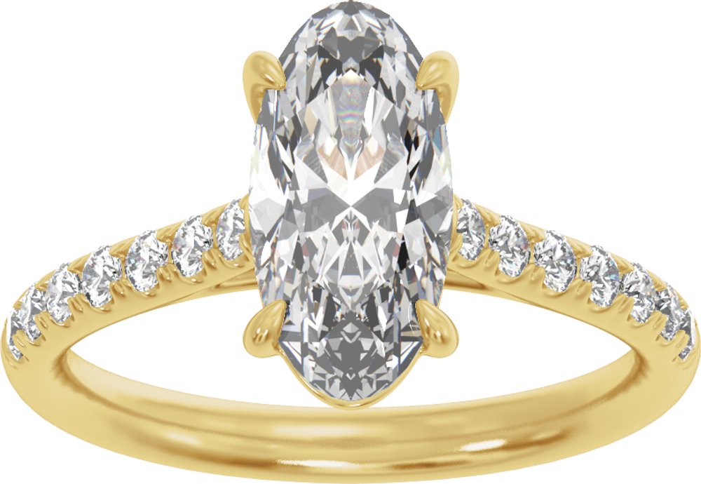 14K Yellow Gold 12.1x6.05 mm Oval 2 1/3 CTW Lab-Grown Diamond Engagement Ring