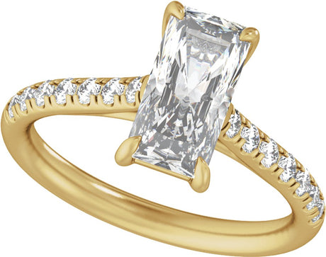 14K Yellow Gold 11x5.5 mm Radiant 2 1/3 CTW Lab-Grown Diamond Engagement Ring
