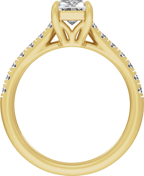 14K Yellow Gold 11x5.5 mm Radiant 2 1/3 CTW Lab-Grown Diamond Engagement Ring
